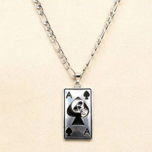 💀 Ace Of Spades Skull Playing Card Necklace ♠️